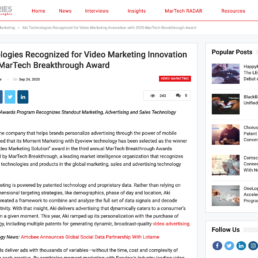 Aki Technologies Recognized for Video Marketing Innovation with 2020 MarTech Breakthrough Award