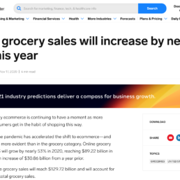 Online grocery sales will increase by nearly 53% this year