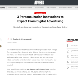 Aki Technologies - Personalization - AdWeek